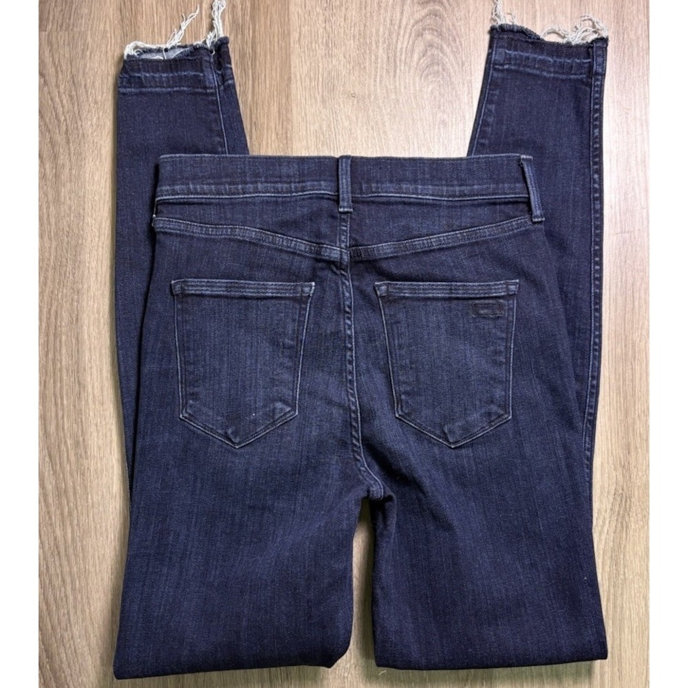 AYR Jeans The Riser High Rise Stretch Raw Hem Dark Blue Denim Women's 29/32 - Picture 7 of 8